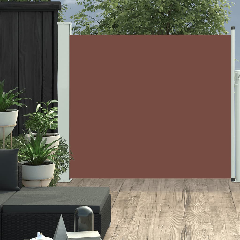 Paravent extérieur rétractable de patio 100×300 cm Marron