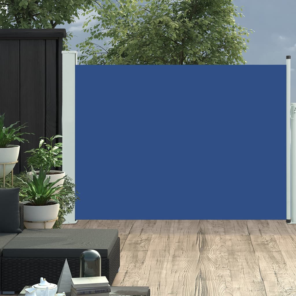 Paravent extérieur rétractable de patio 100×500 cm Bleu