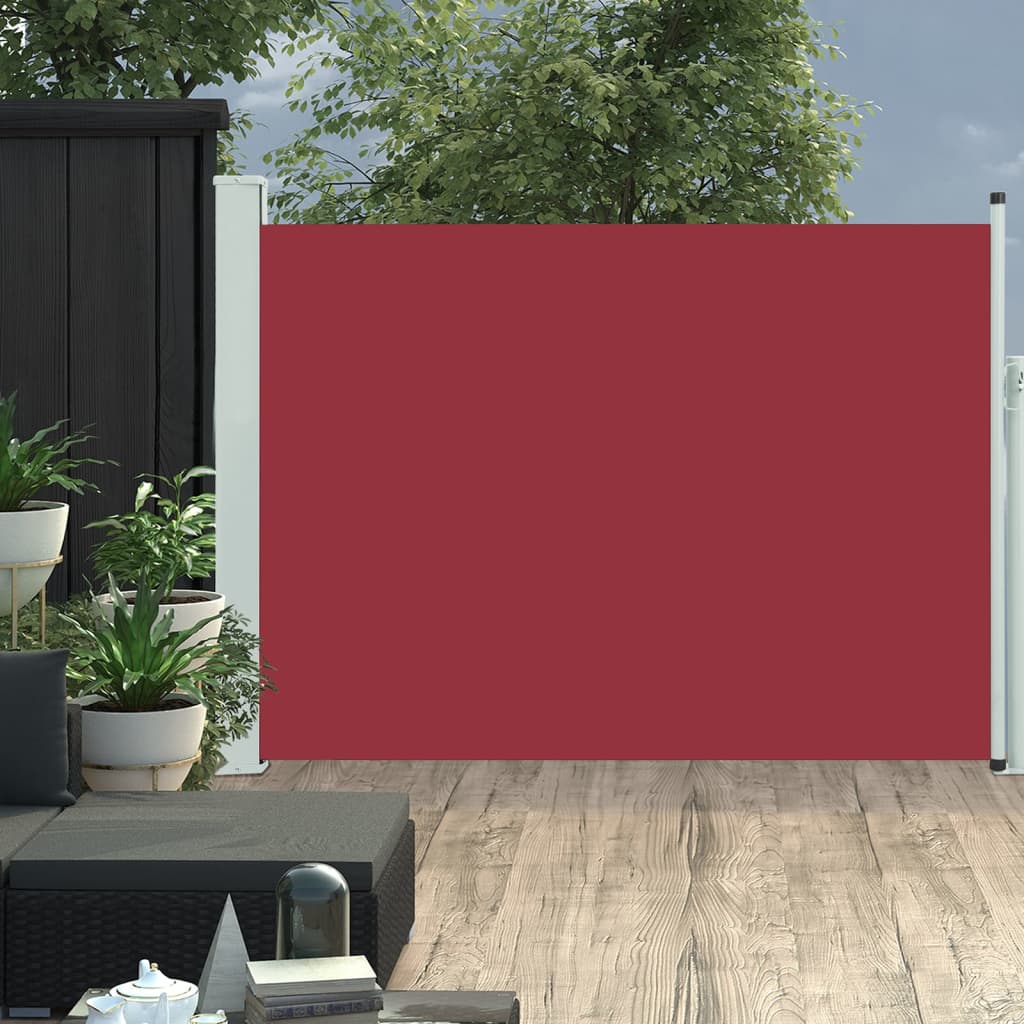 Paravent extérieur rétractable de patio 100×500 cm Rouge