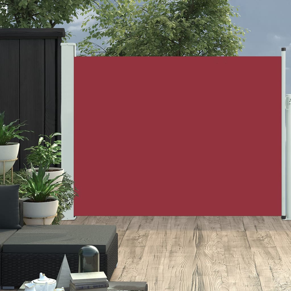 Paravent extérieur rétractable de patio 140×500 cm Rouge