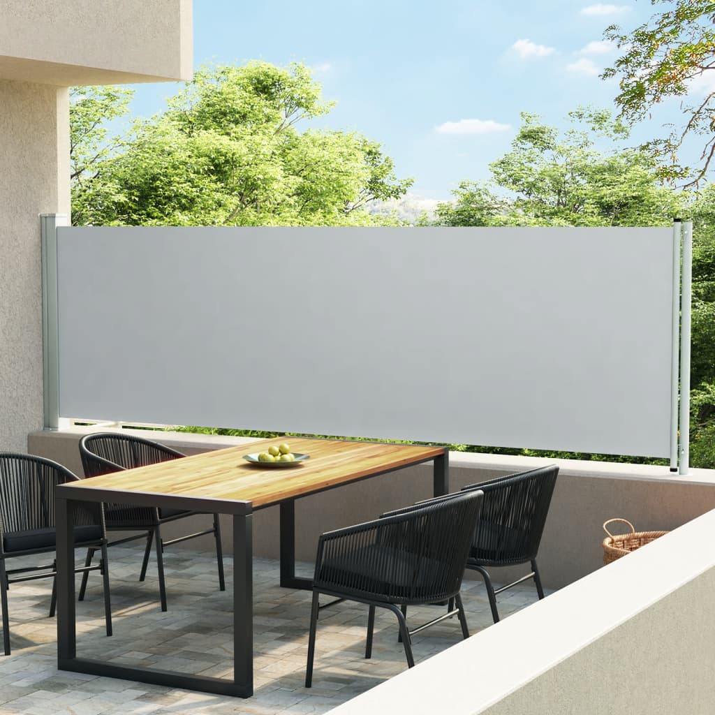 Paravent extérieur rétractable de patio 140×600 cm Gris