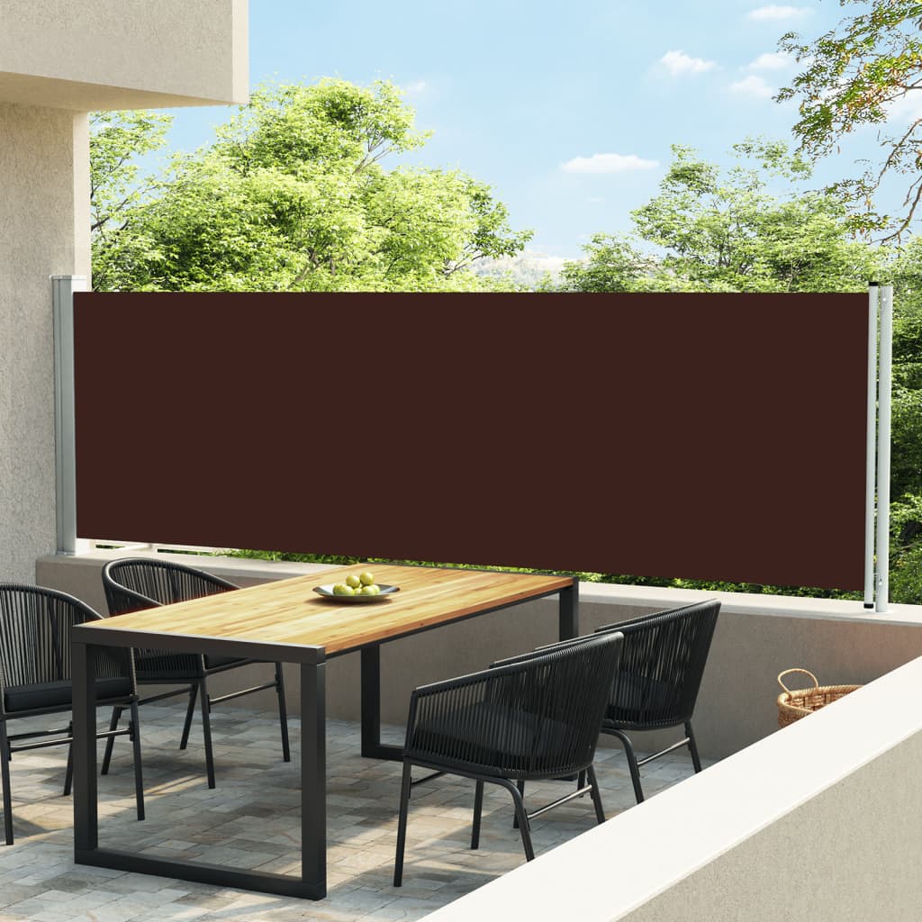Paravent extérieur rétractable de patio 140×600 cm Marron