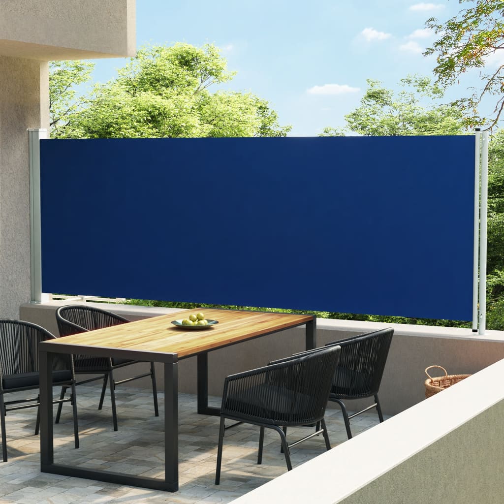 Paravent extérieur rétractable de patio 600×160 cm Bleu