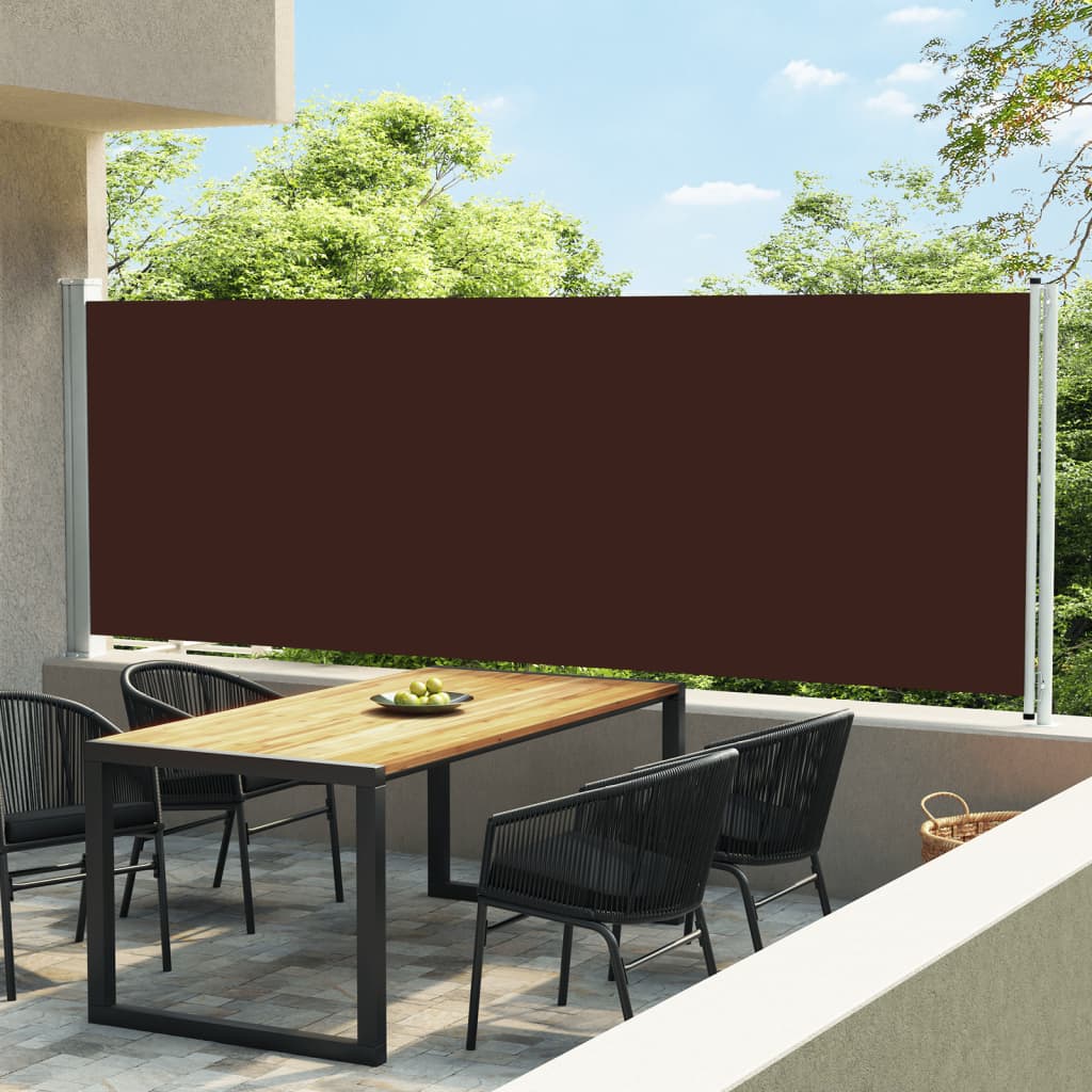 Paravent extérieur rétractable de patio 600×160 cm Marron