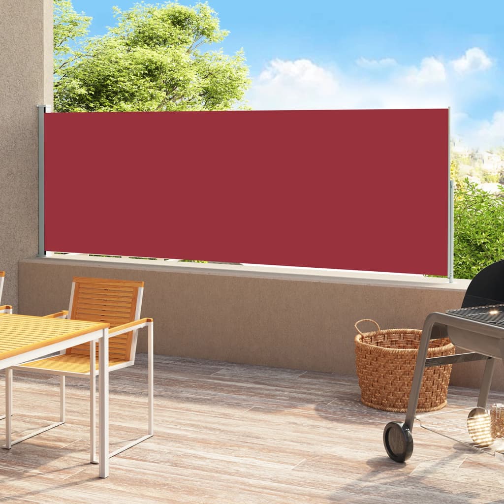 Paravent extérieur rétractable de patio 180×500 cm Rouge