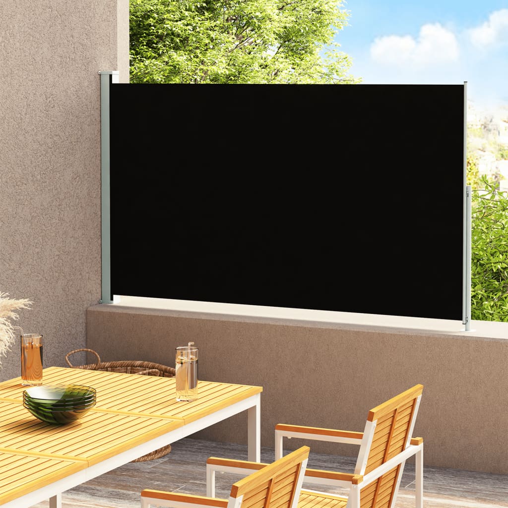 Paravent extérieur rétractable de patio 220×300 cm Noir