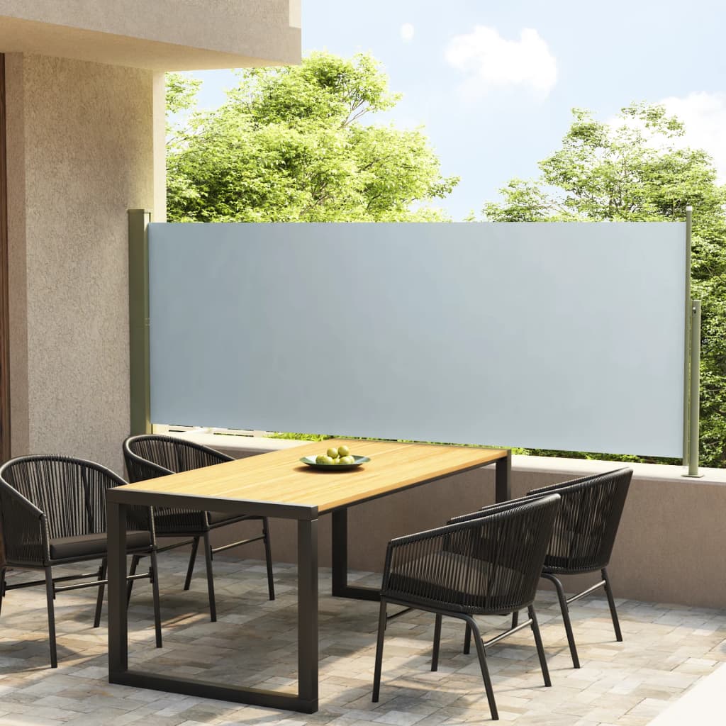 Paravent extérieur rétractable de patio 117×300 cm Gris