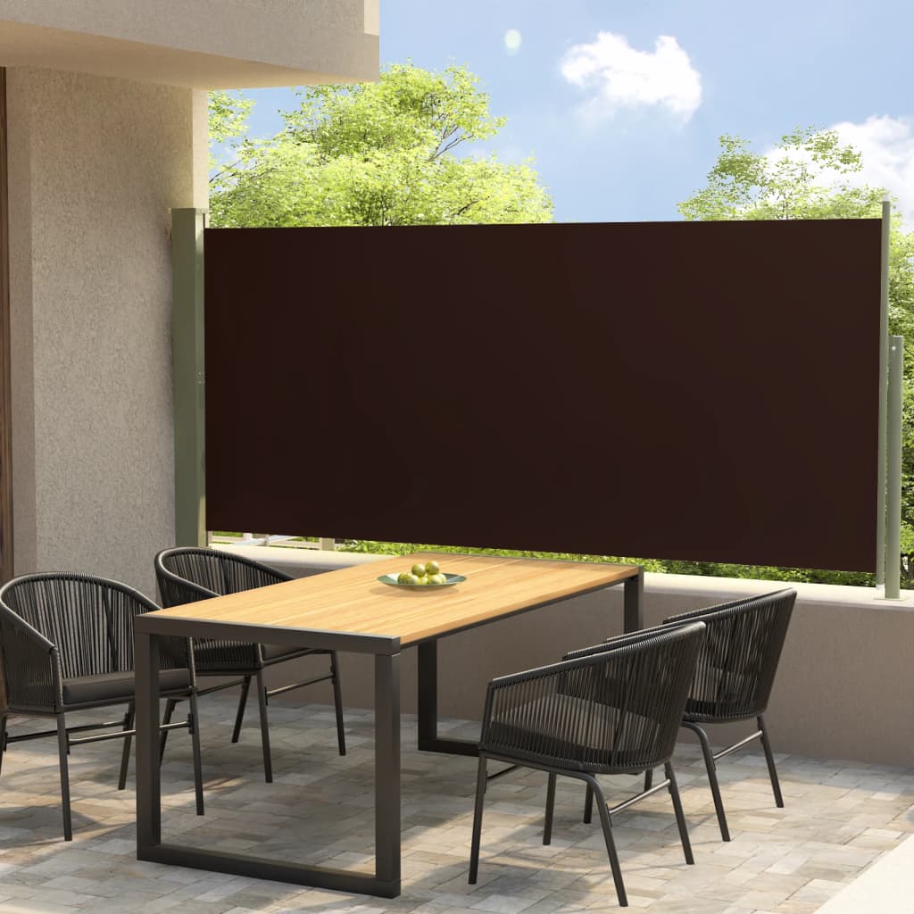 Paravent extérieur rétractable de patio 117×300 cm Marron