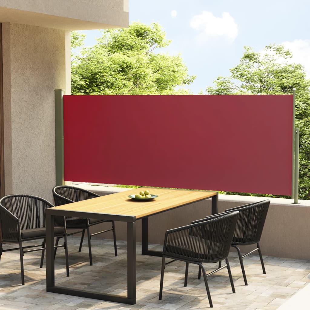 Paravent extérieur rétractable de patio 117×300 cm Rouge