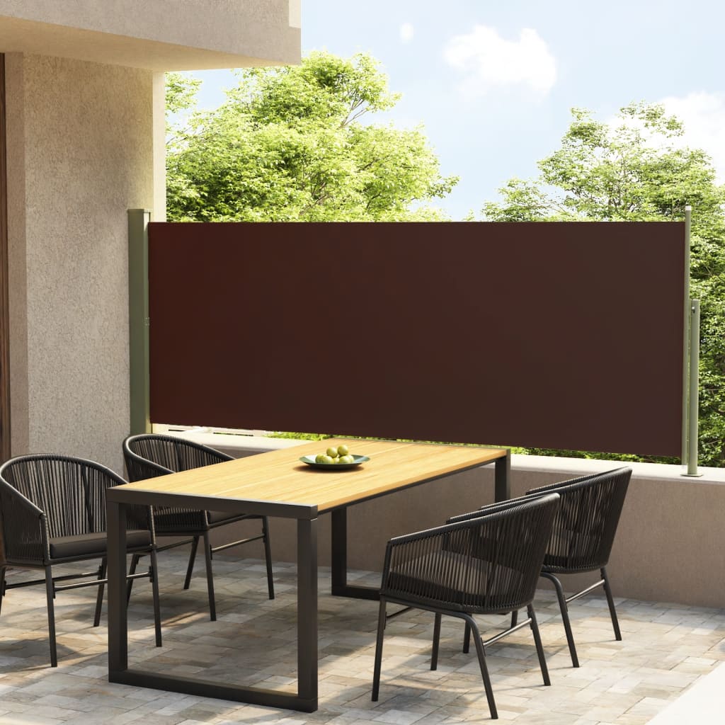 Paravent extérieur rétractable de patio 140×300 cm Marron