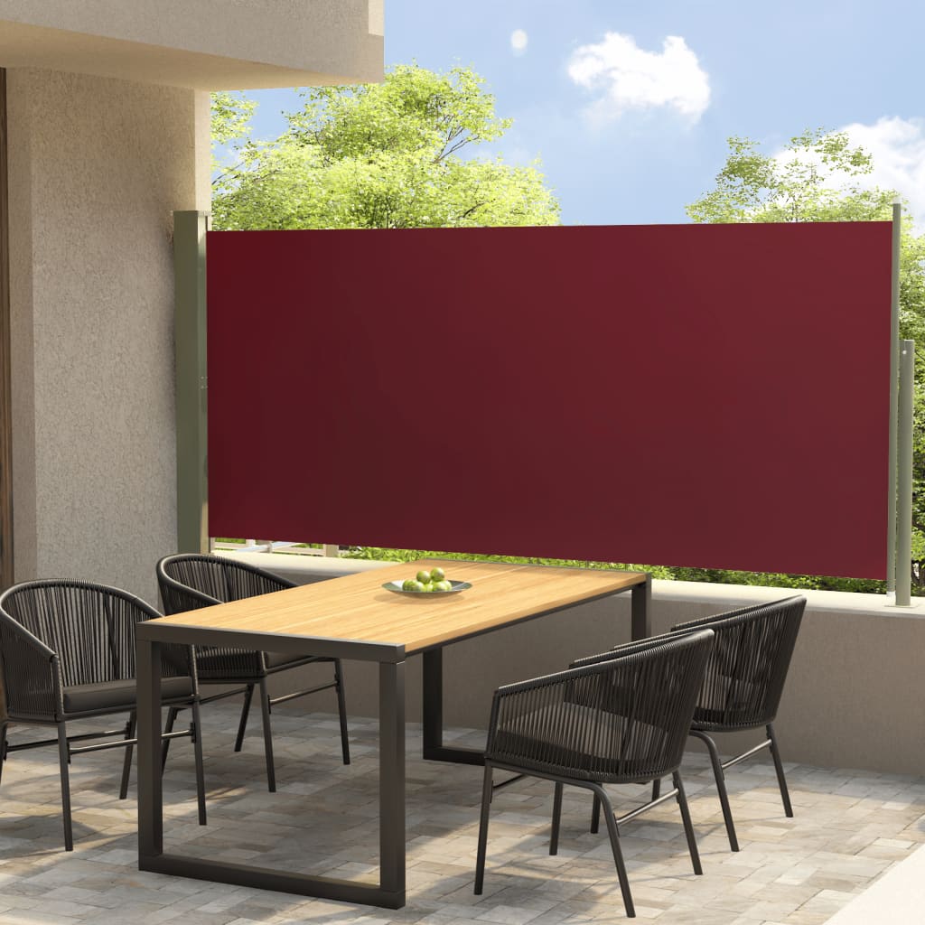 Paravent extérieur rétractable de patio 140×300 cm Rouge