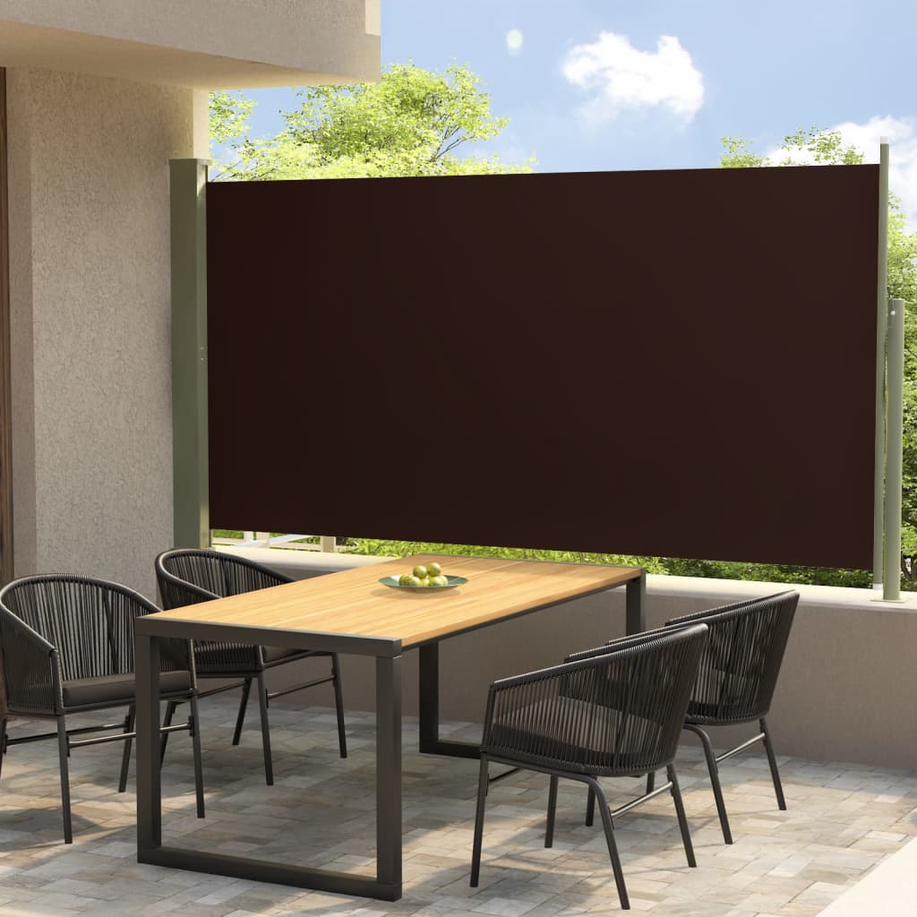 Paravent extérieur rétractable de patio 160×300 cm Marron