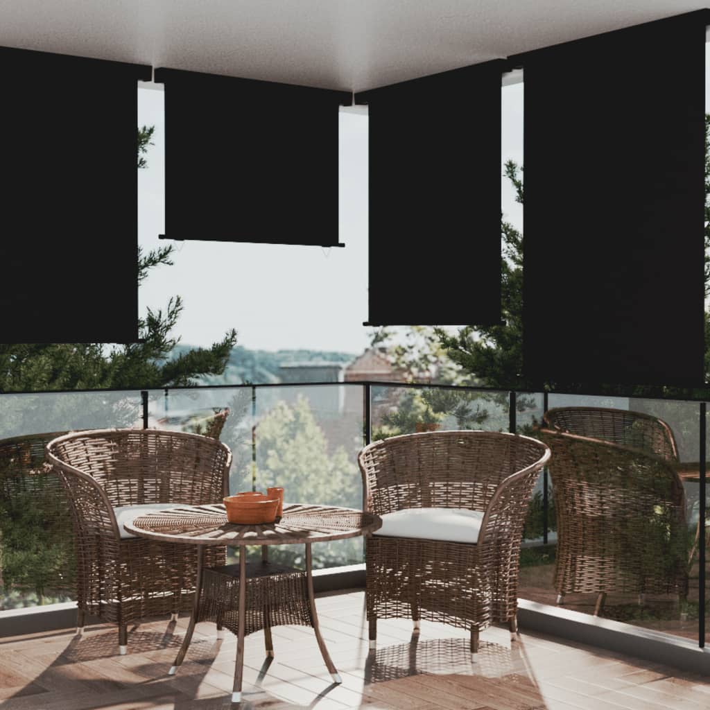 Paravent extérieur de balcon 122×250 cm noir