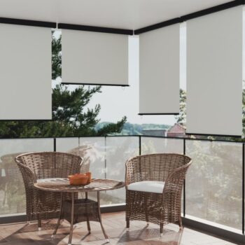 Paravent interieur Paravent extérieur de balcon 122×250 cm Crème