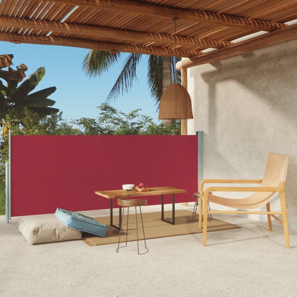 Paravent extérieur rétractable de patio 117×300 cm Rouge