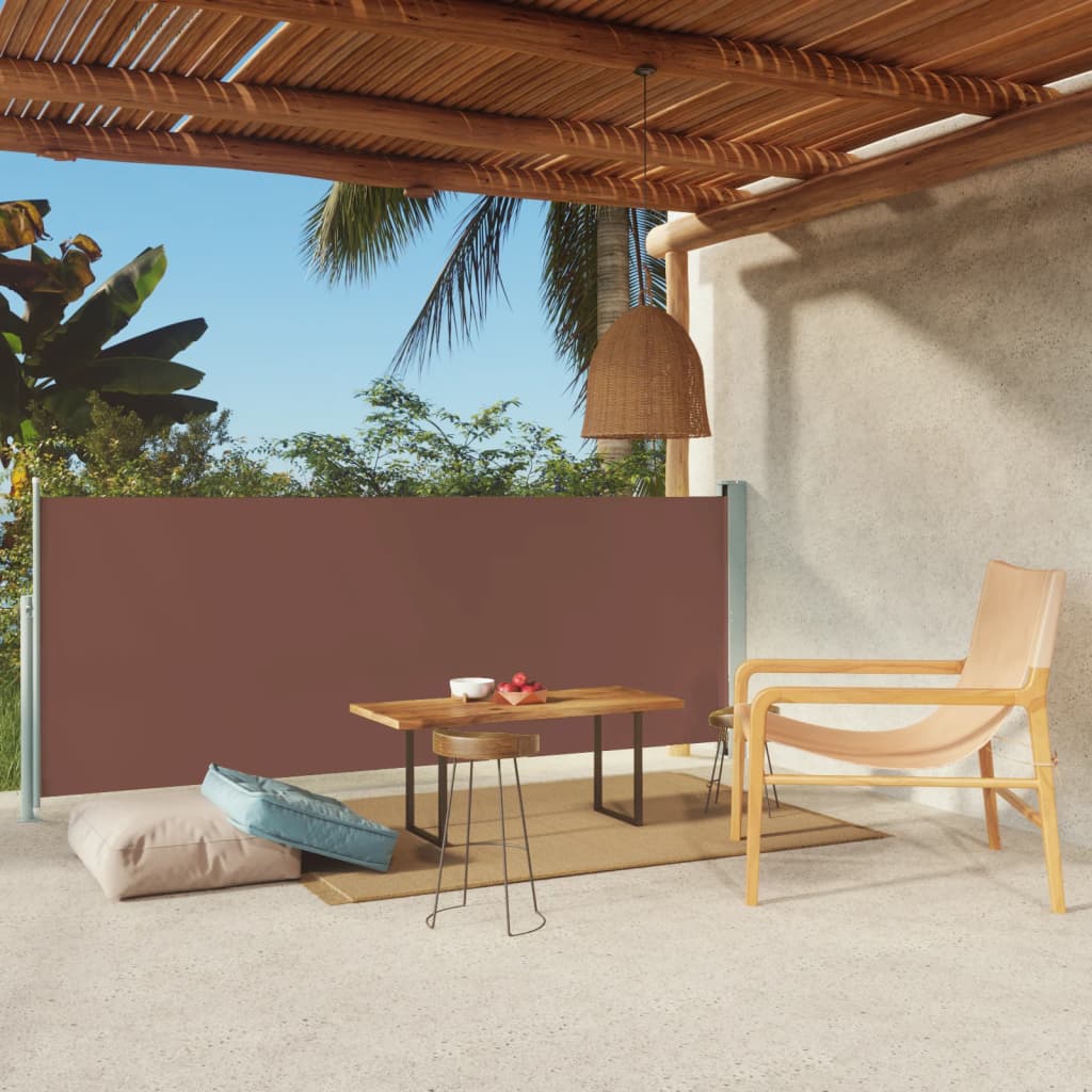 Paravent extérieur rétractable de patio 117×300 cm Marron