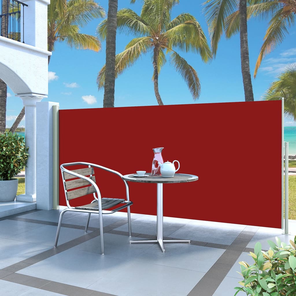 Paravent extérieur rétractable de patio 140×300 cm Rouge