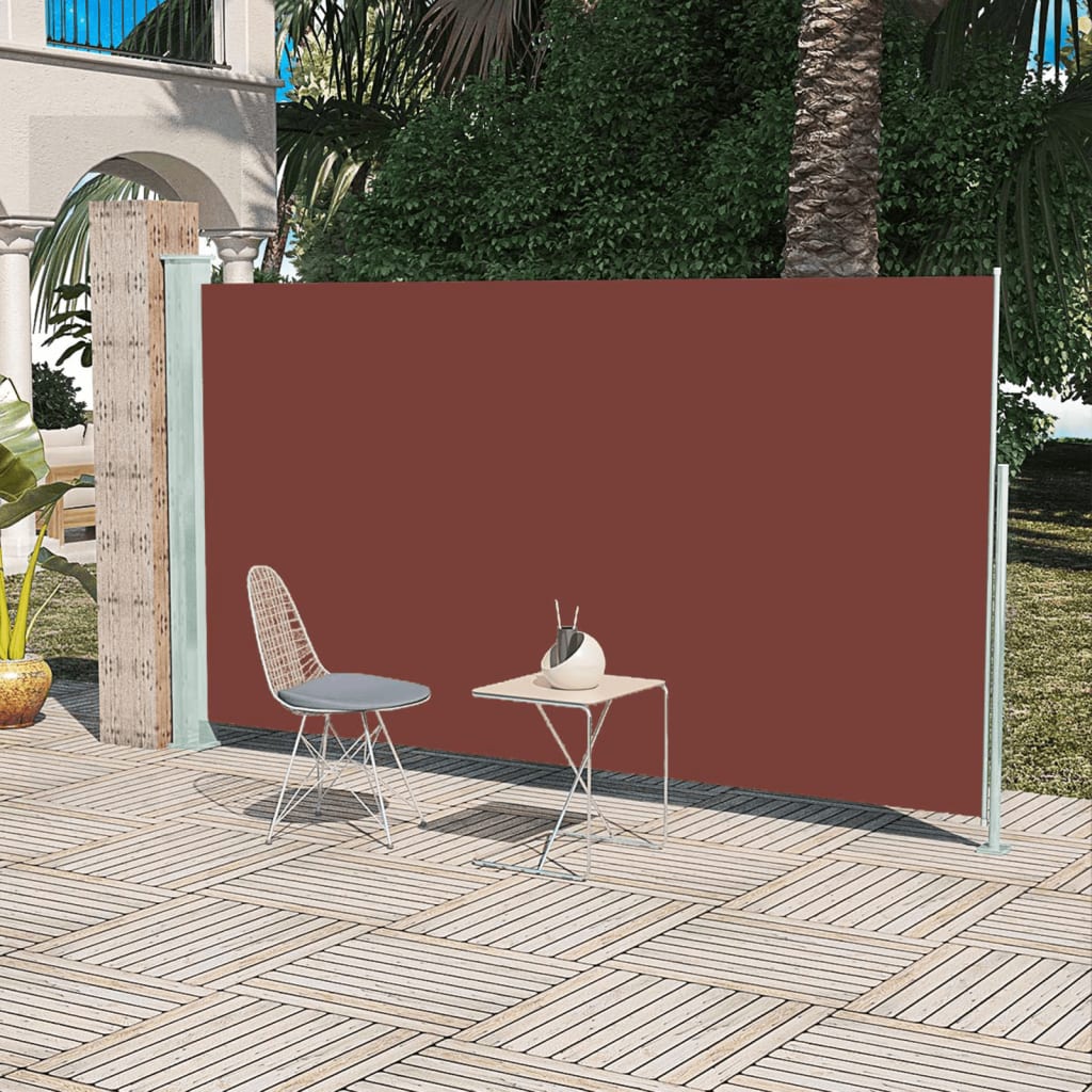 Paravent extérieur rétractable de patio 160×300 cm Marron