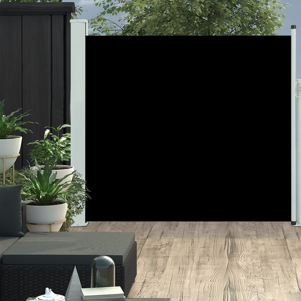 Paravent extérieur rétractable de patio 170×300 cm Noir