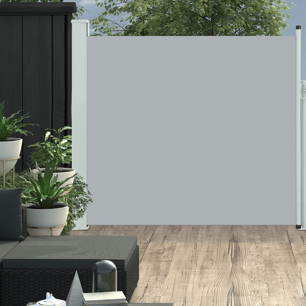 Paravent extérieur rétractable de patio 170×300 cm Gris