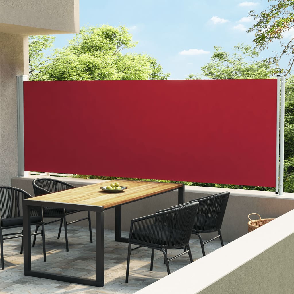 Paravent extérieur rétractable de patio 160×600 cm Rouge