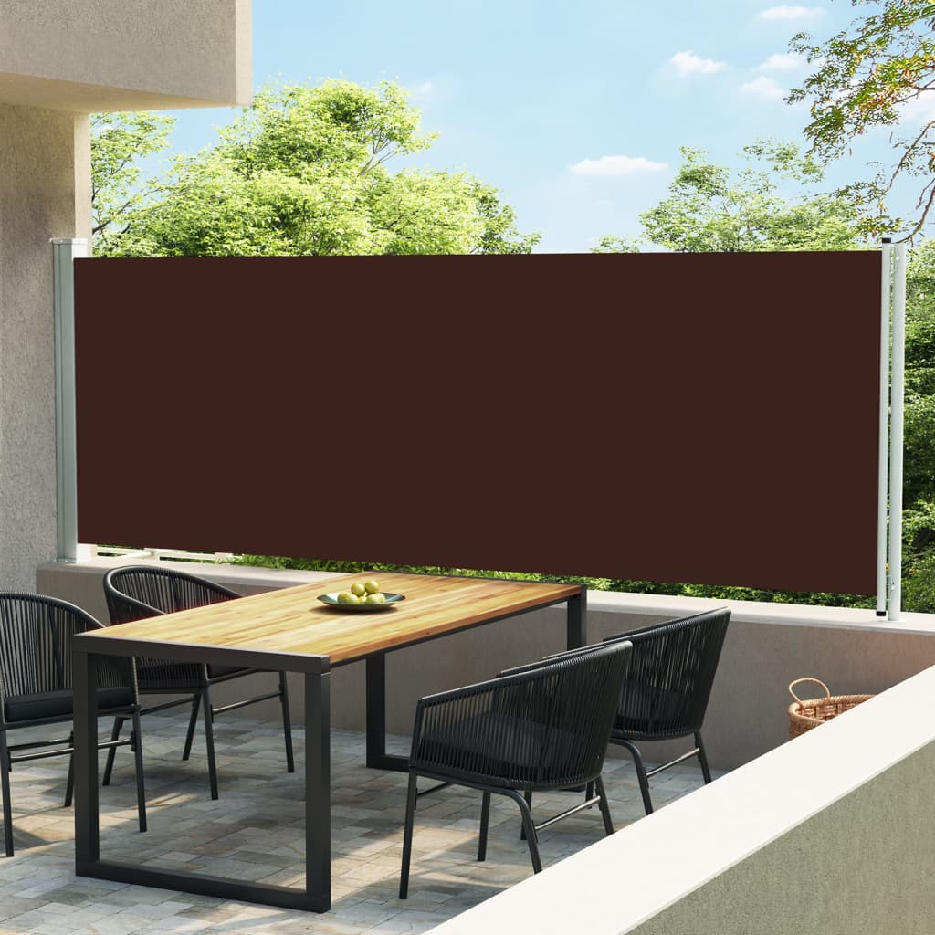 Paravent extérieur rétractable de patio 160×600 cm Marron