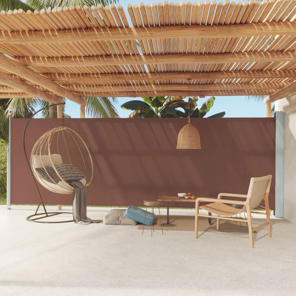 Paravent extérieur rétractable de patio 180×600 cm Marron