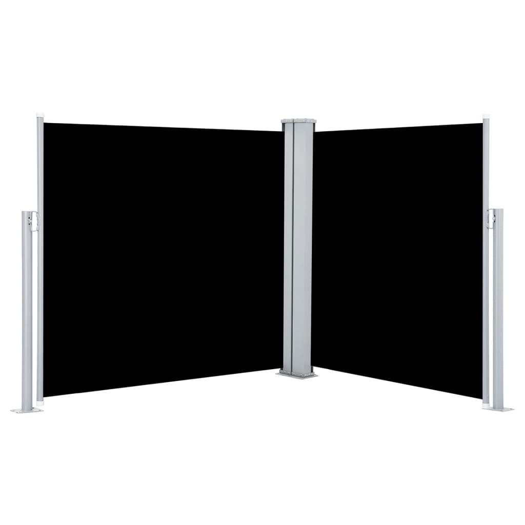 Paravent extérieur rétractable Noir 117×600 cm