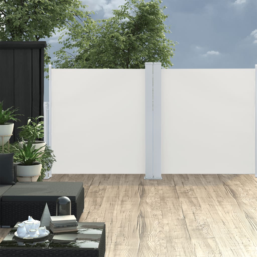 Paravent extérieur rétractable Crème 117×600 cm