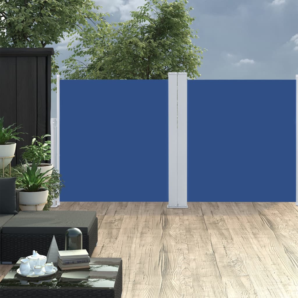 Paravent extérieur rétractable Bleu 117×600 cm