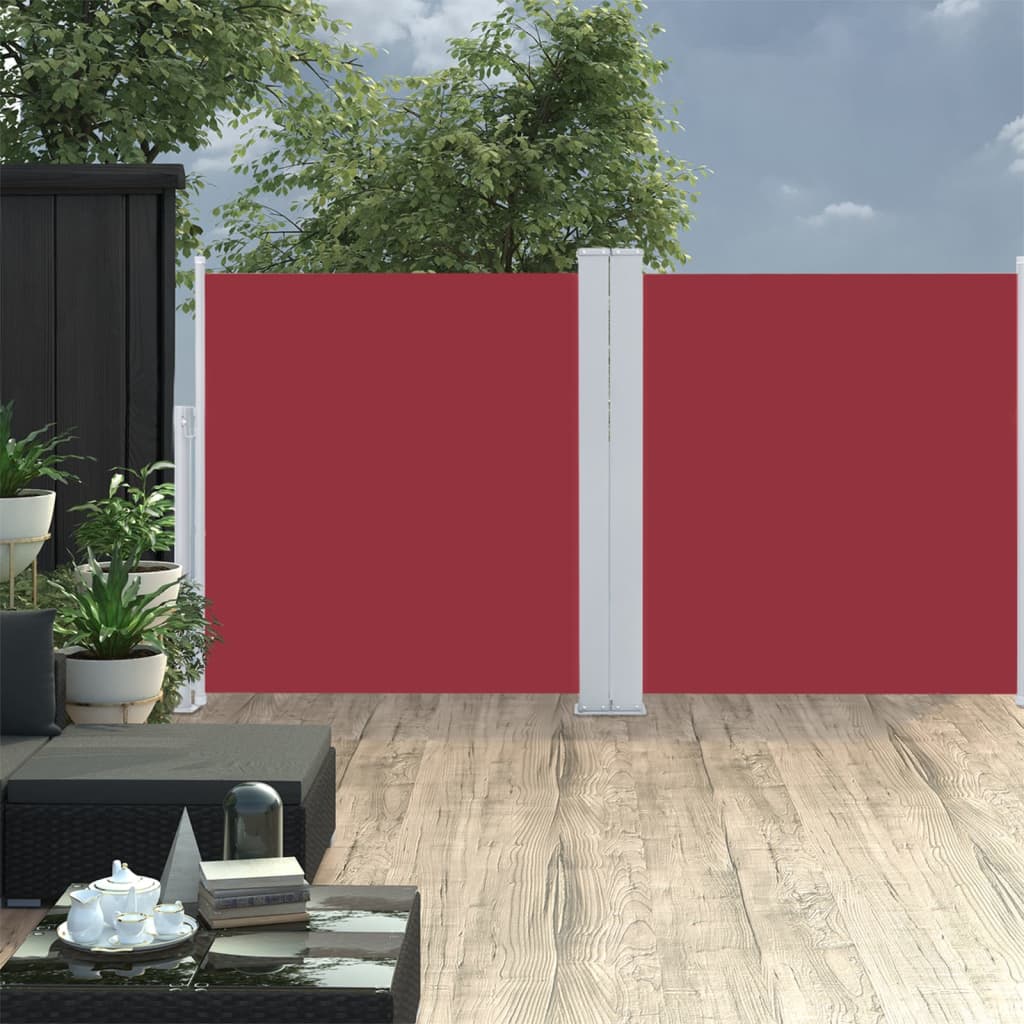 Paravent extérieur rétractable Rouge 117×600 cm