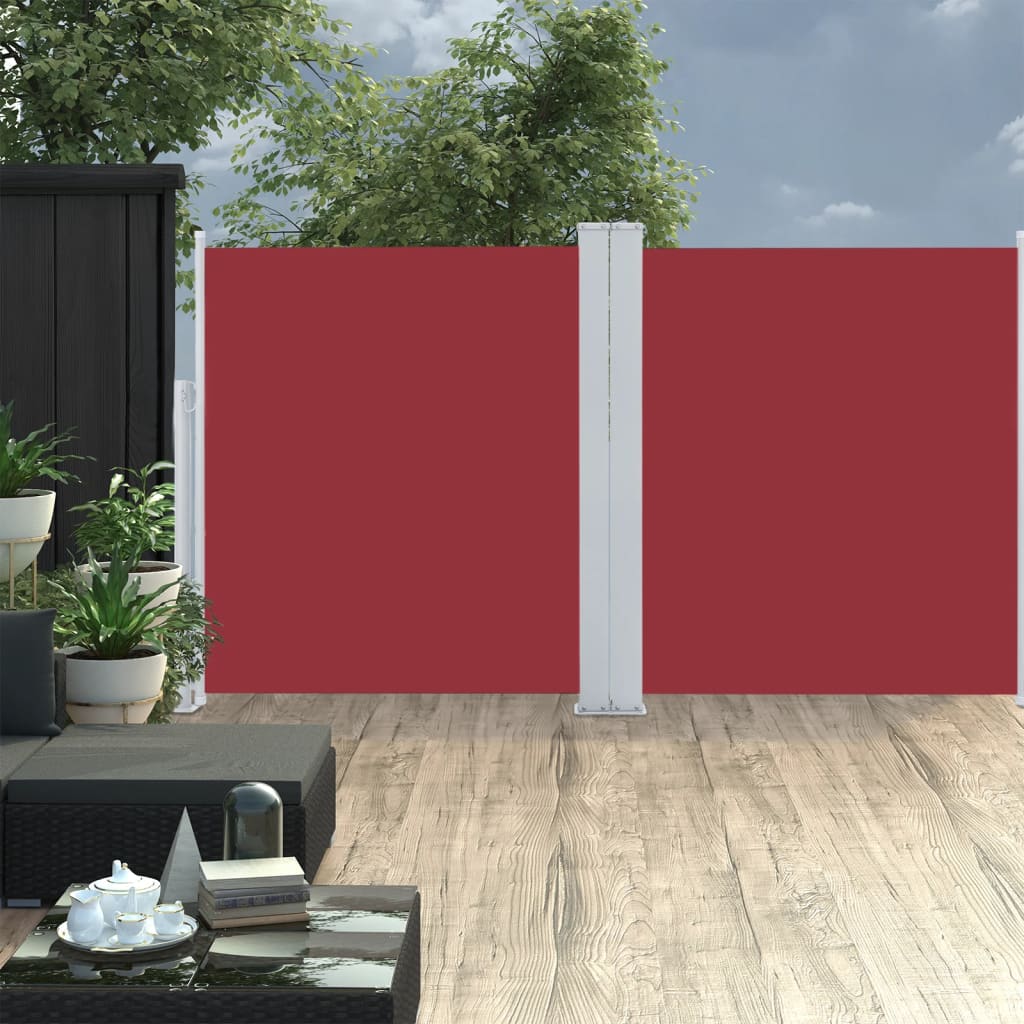 Paravent extérieur rétractable Rouge 140×600 cm
