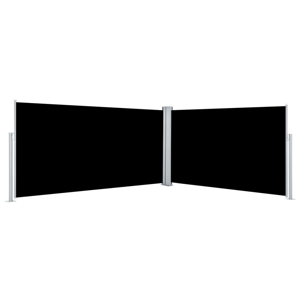 Paravent extérieur rétractable Noir 160×600 cm