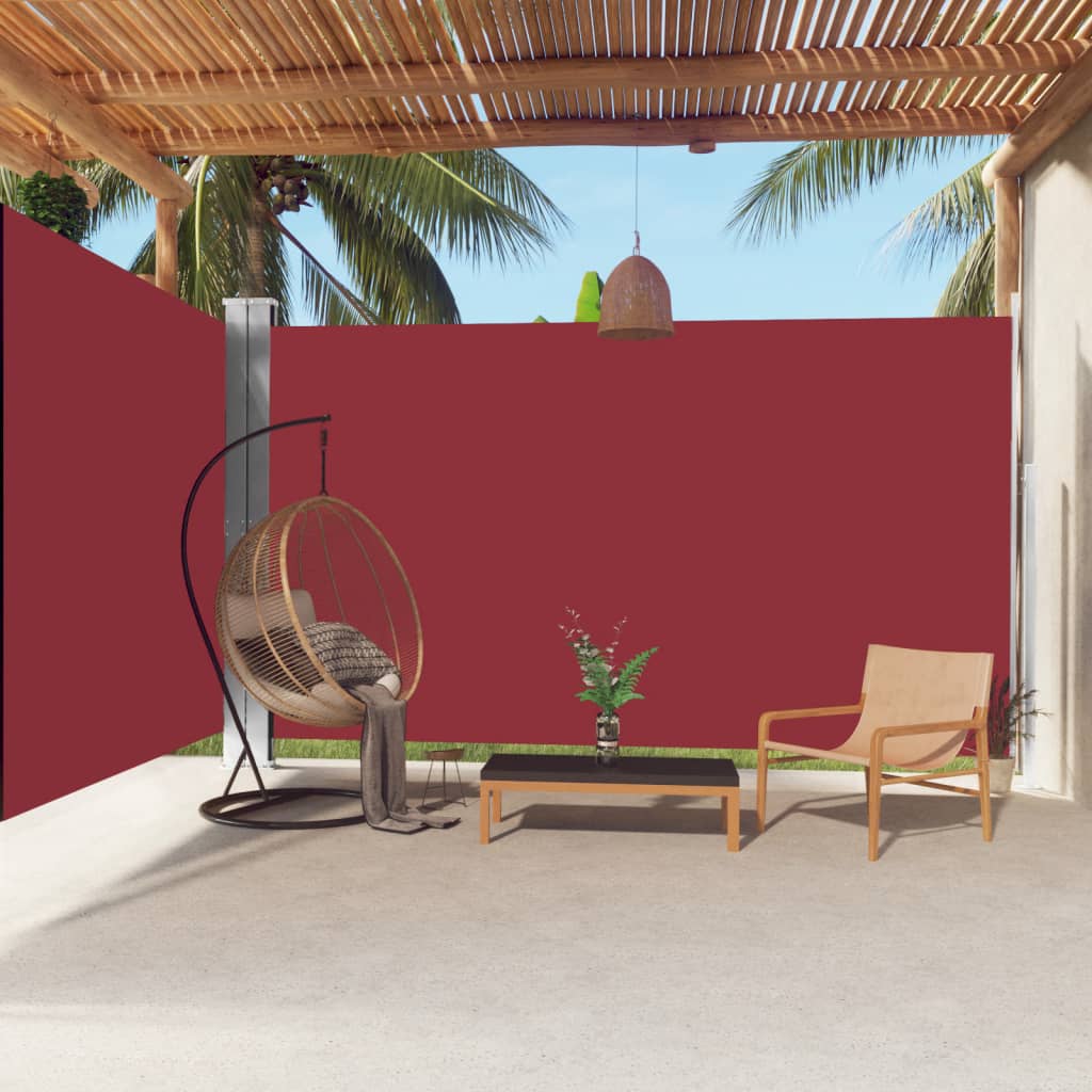 Paravent extérieur rétractable Rouge 220×600 cm