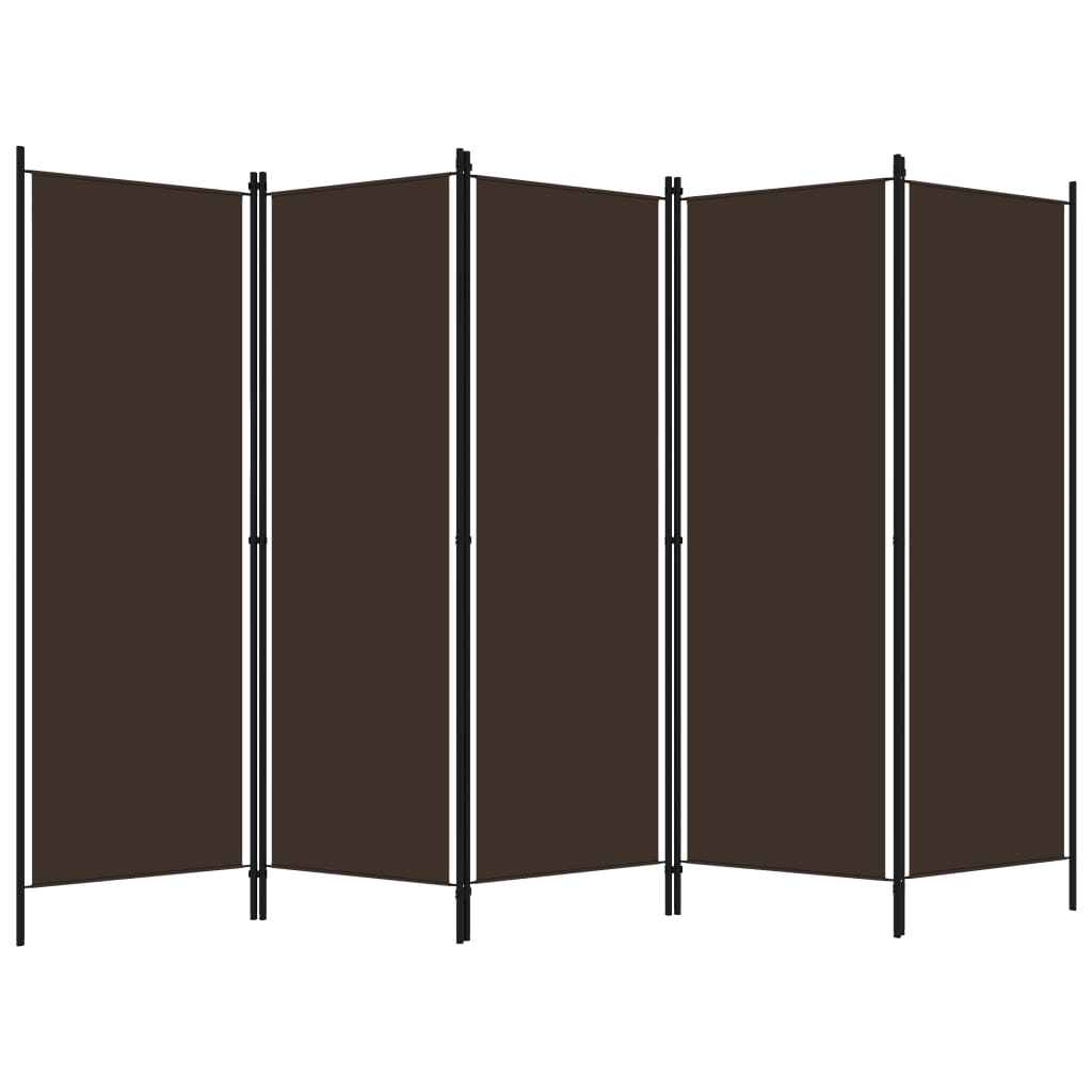Paravent intérieur 5 panneaux Marron 250×180 cm