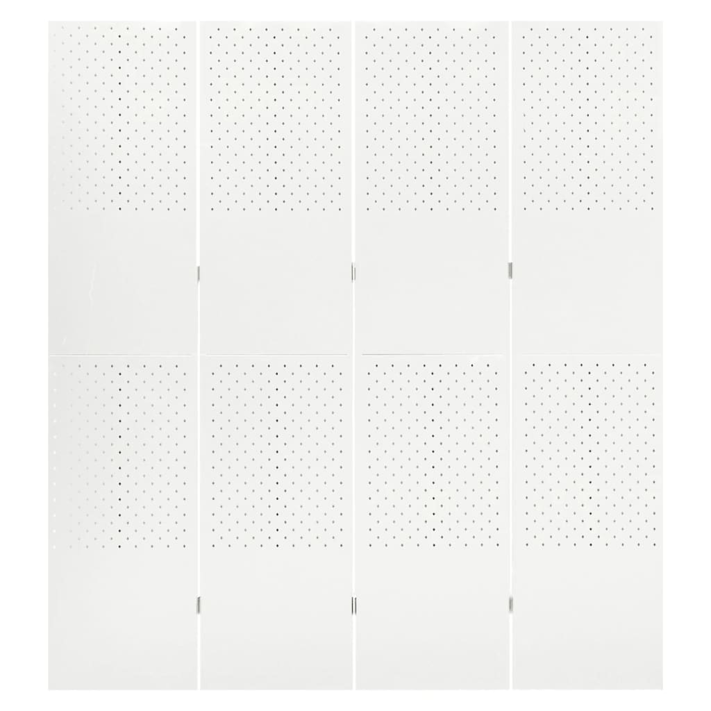 Paravent intérieur 4 panneaux Blanc 160×180 cm Acier