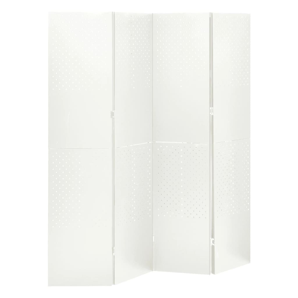 Cloisons de séparation 4 panneaux 2 pcs Blanc 160×180 cm Acier