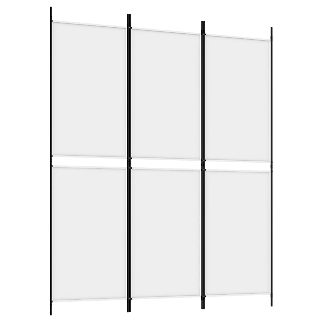 Paravent intérieur 3 panneaux Blanc 150×180 cm Tissu
