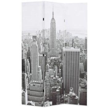 Paravent interieur Paravent pliable 120×170 cm New York Noir et blanc