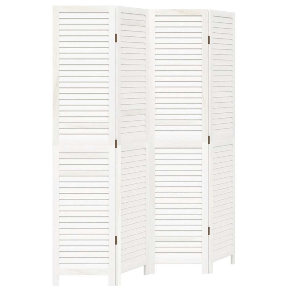 Paravent interieur Paravent intérieur 4 panneaux blanc bois de paulownia massif